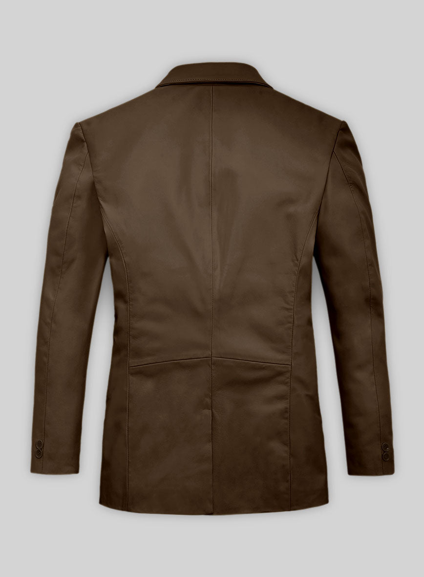 Soft Scottish Brown Leather Blazer - StudioSuits