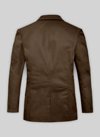 Soft Scottish Brown Leather Blazer - StudioSuits