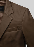 Soft Scottish Brown Leather Blazer - StudioSuits