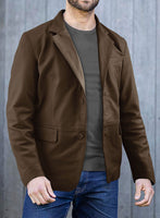 Soft Scottish Brown Leather Blazer - StudioSuits