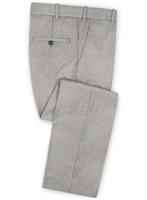 Sharkskin Light Gray Wool Suit - StudioSuits
