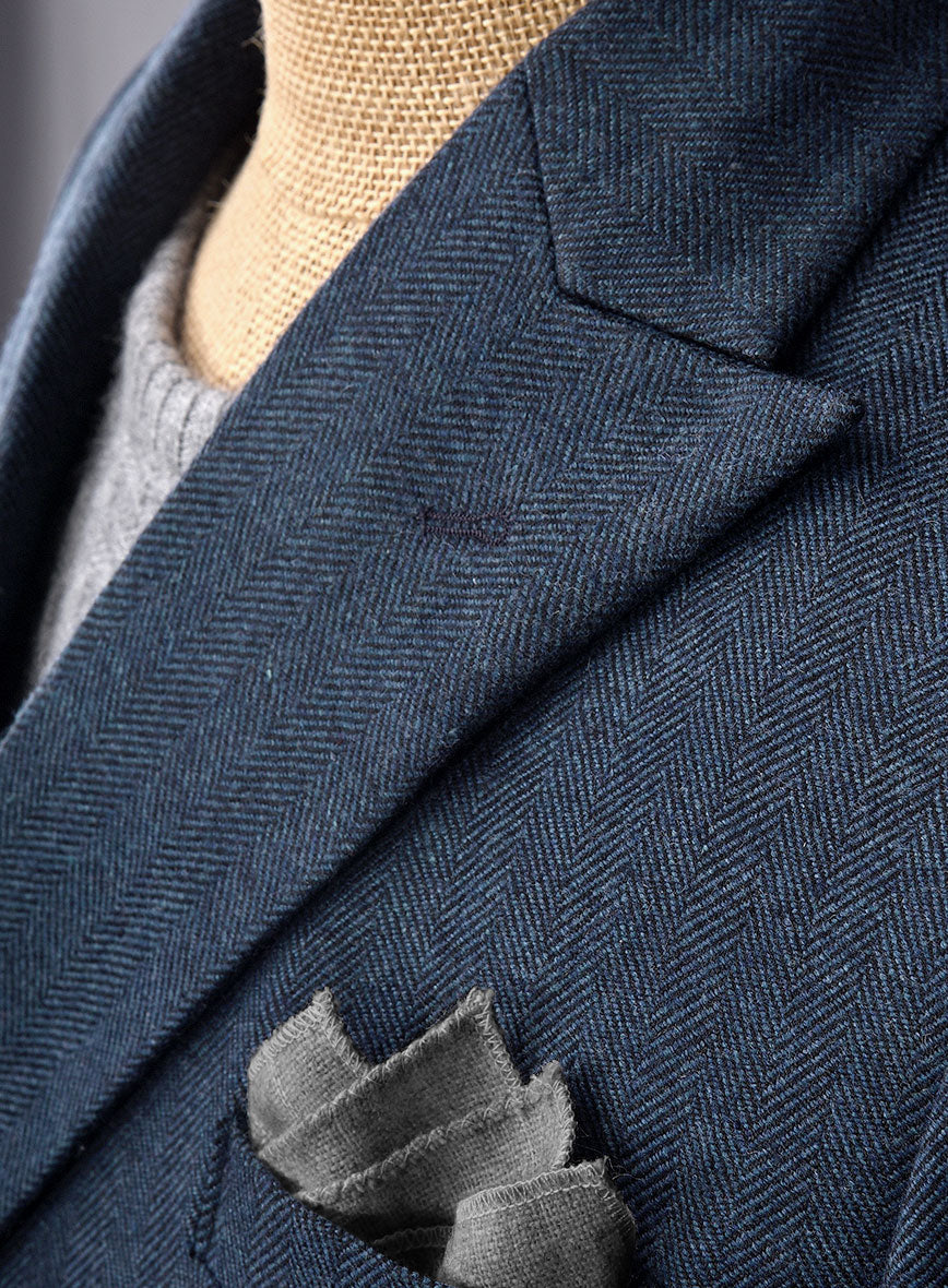 Showman Blue Herringbone Tweed Jacket II - StudioSuits