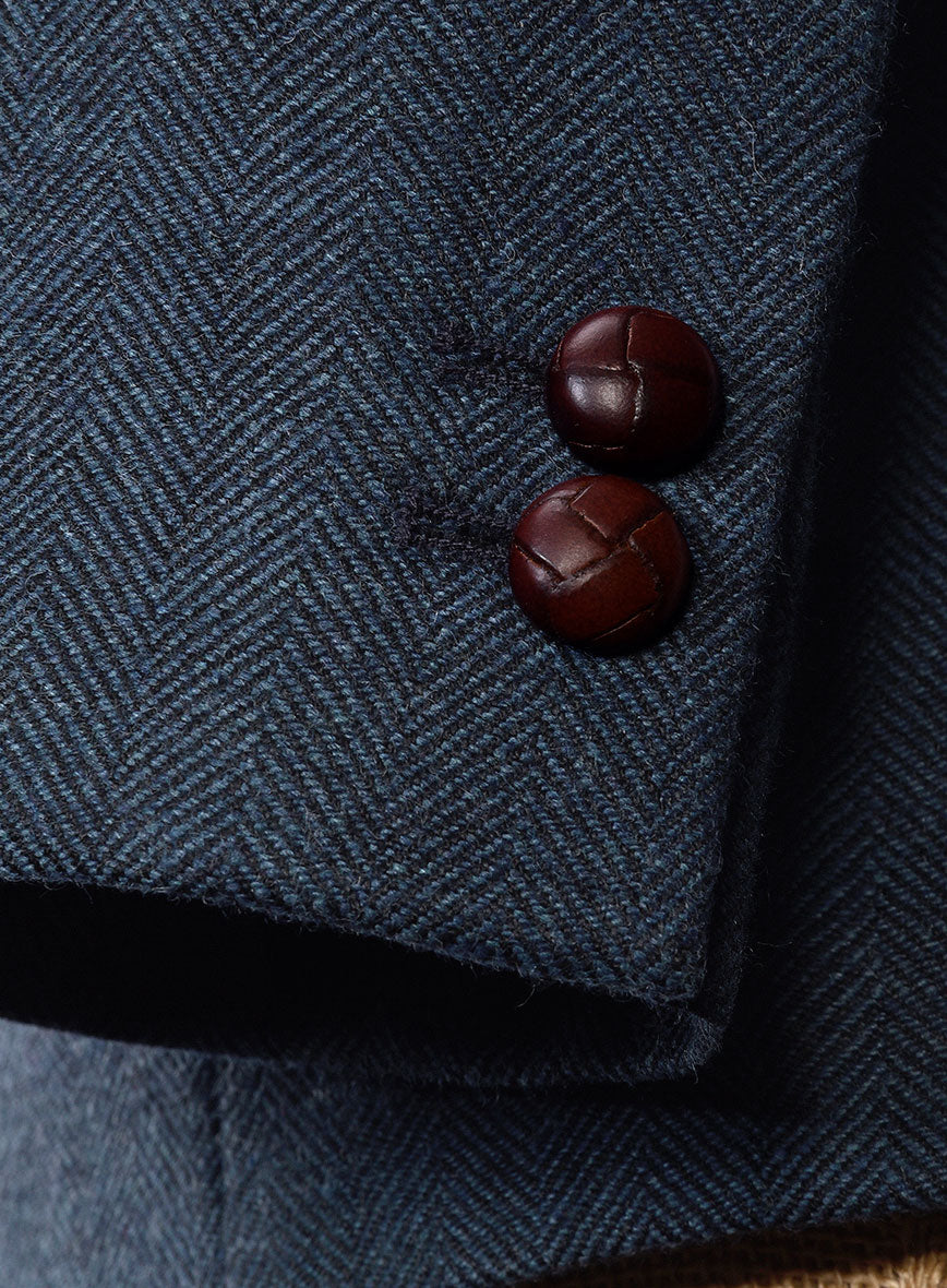 Showman Blue Herringbone Tweed Jacket II - StudioSuits