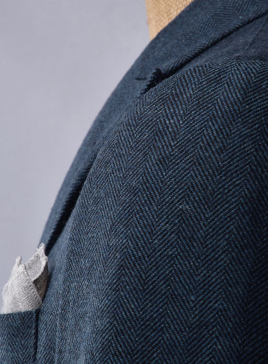 Showman Blue Herringbone Tweed Double Breasted Jacket II – StudioSuits