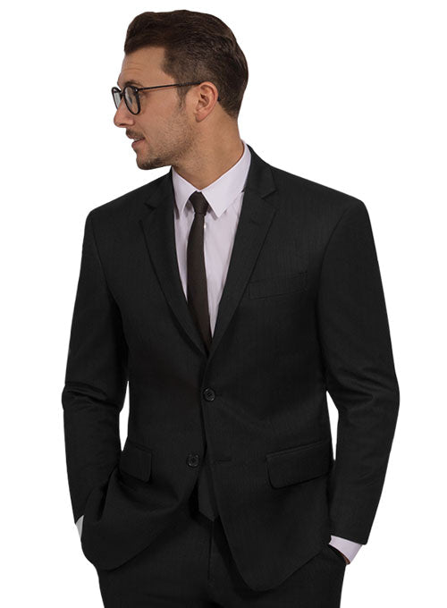 Signature Black Wool Suit - StudioSuits