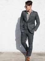 Slate Gray Pure Linen Suit - StudioSuits