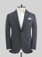 Slate Gray Pure Linen Suit - StudioSuits