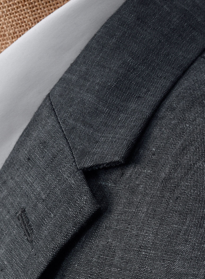 Slate Gray Pure Linen Suit - StudioSuits