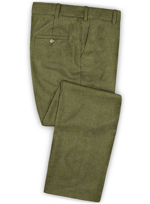 Slate Green Flannel Wool Suit - StudioSuits