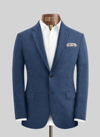 Solbiati Denim Dark Blue Linen Jacket - StudioSuits