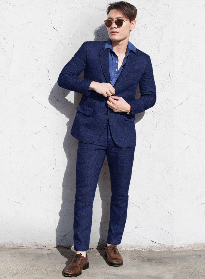 Solbiati Indigo Linen Suit - StudioSuits