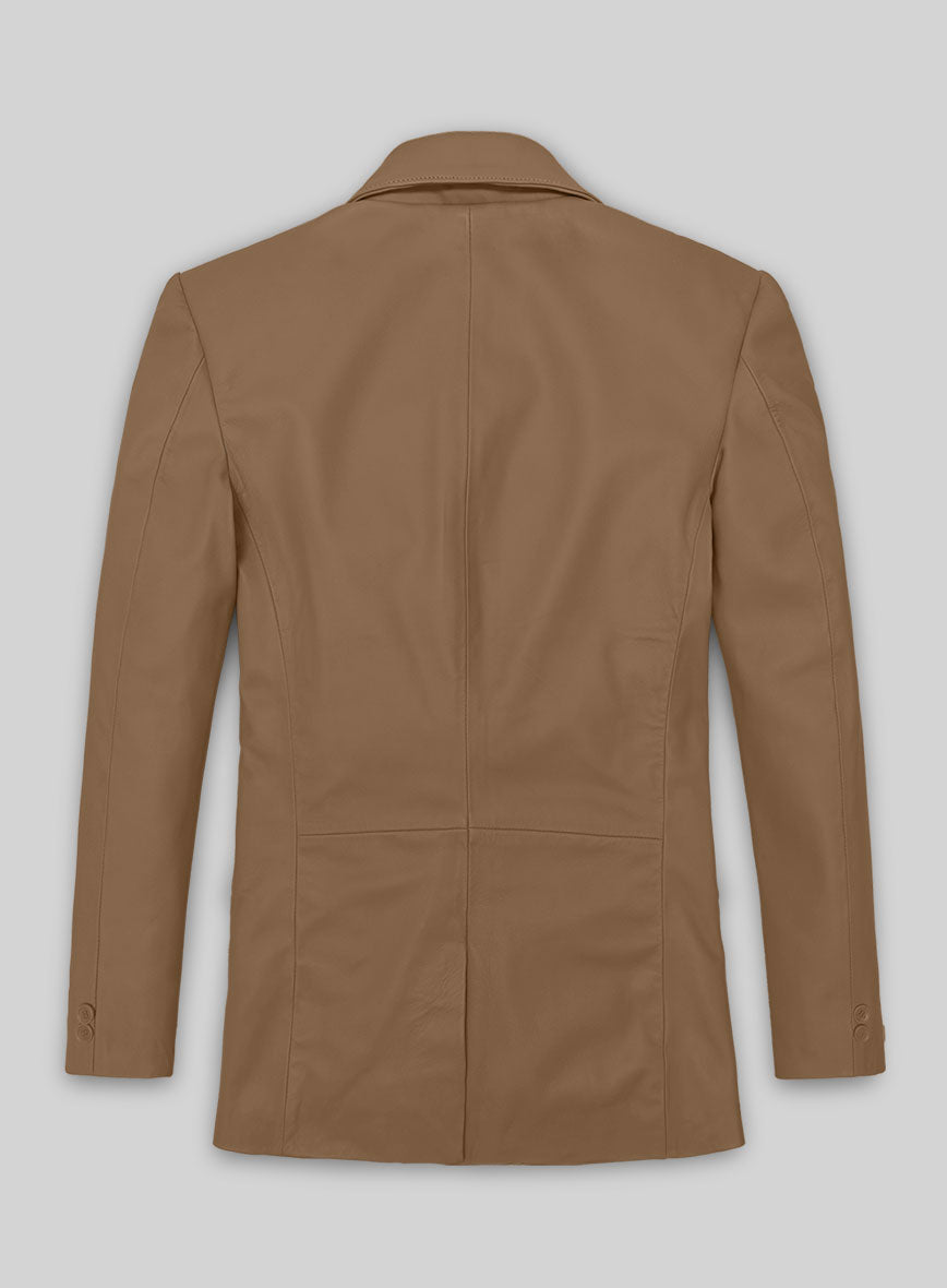 Soft Amazon Brown Leather Blazer - StudioSuits