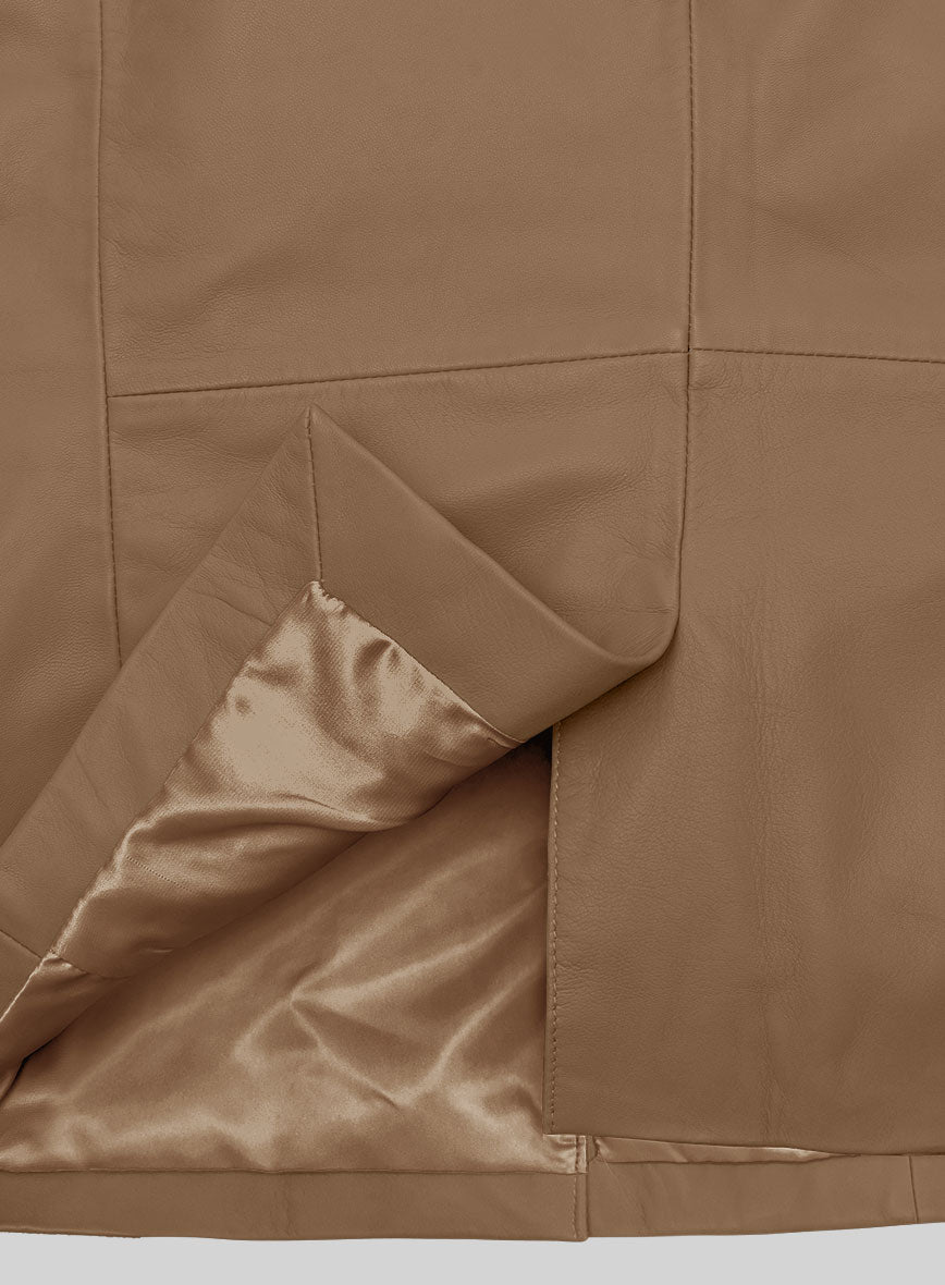 Soft Amazon Brown Leather Blazer - StudioSuits
