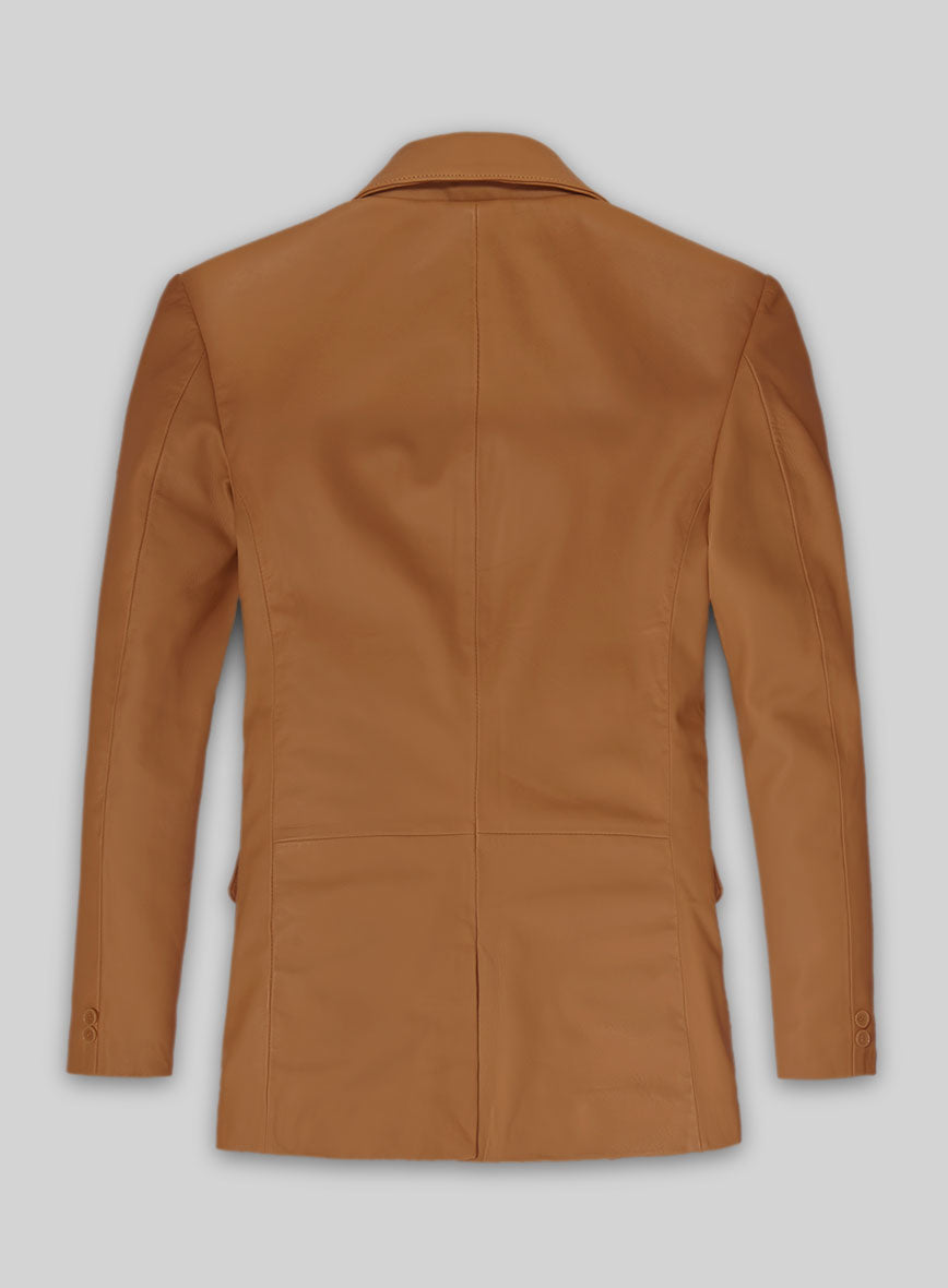 Soft Bella Brown Leather Blazer - StudioSuits