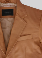Soft Bella Brown Leather Blazer - StudioSuits