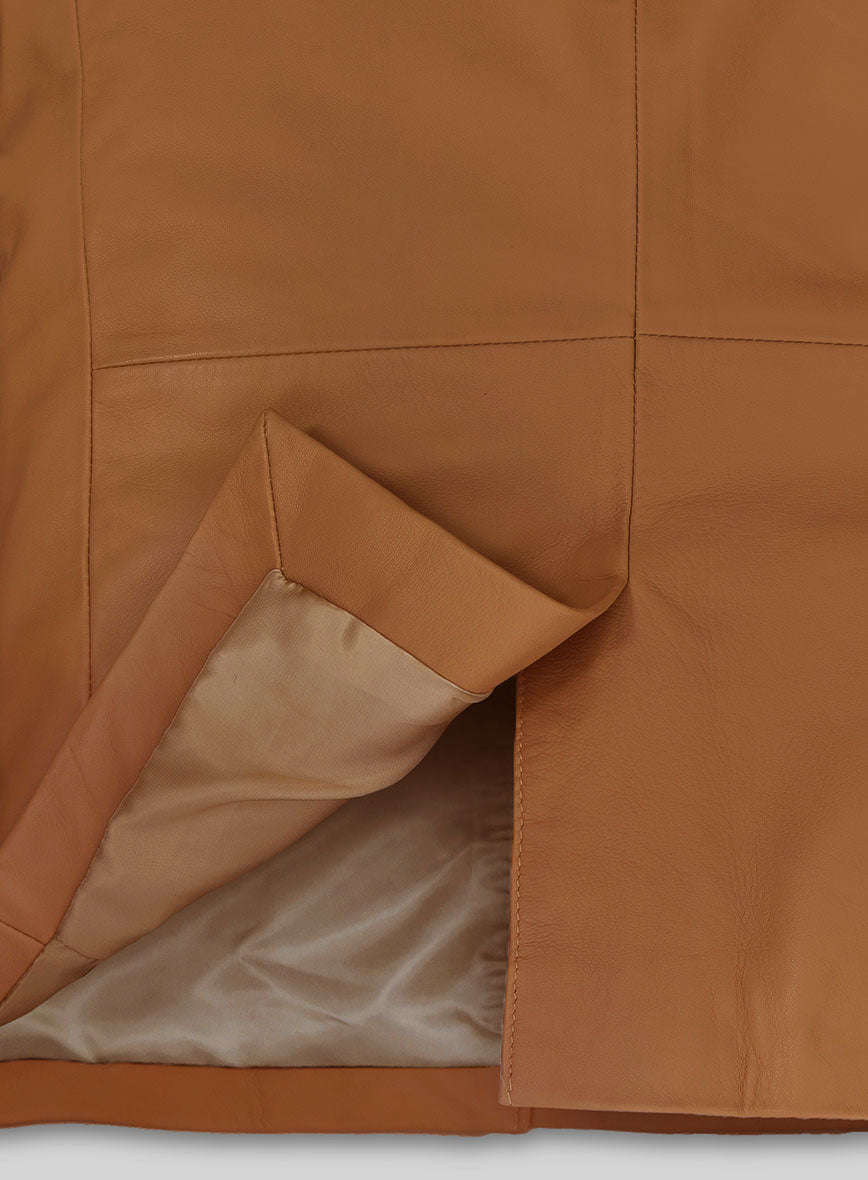 Soft Bella Brown Leather Blazer - StudioSuits