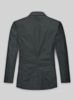 Soft Gray Leather Blazer - StudioSuits