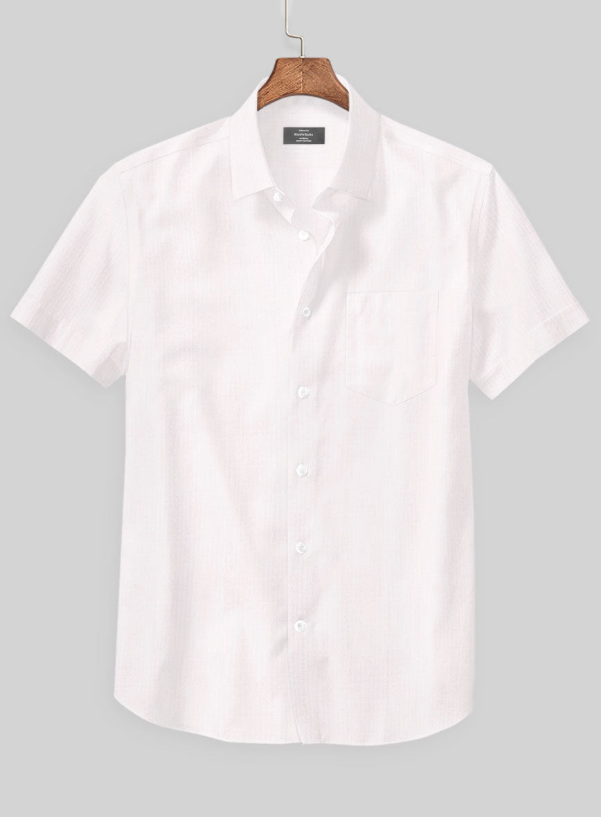 Soft Pink Herringbone Cotton Shirt - StudioSuits