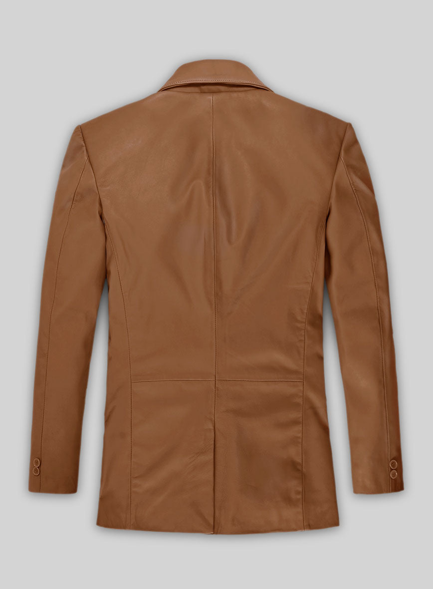 Soft Hunter Tan Leather Blazer - StudioSuits