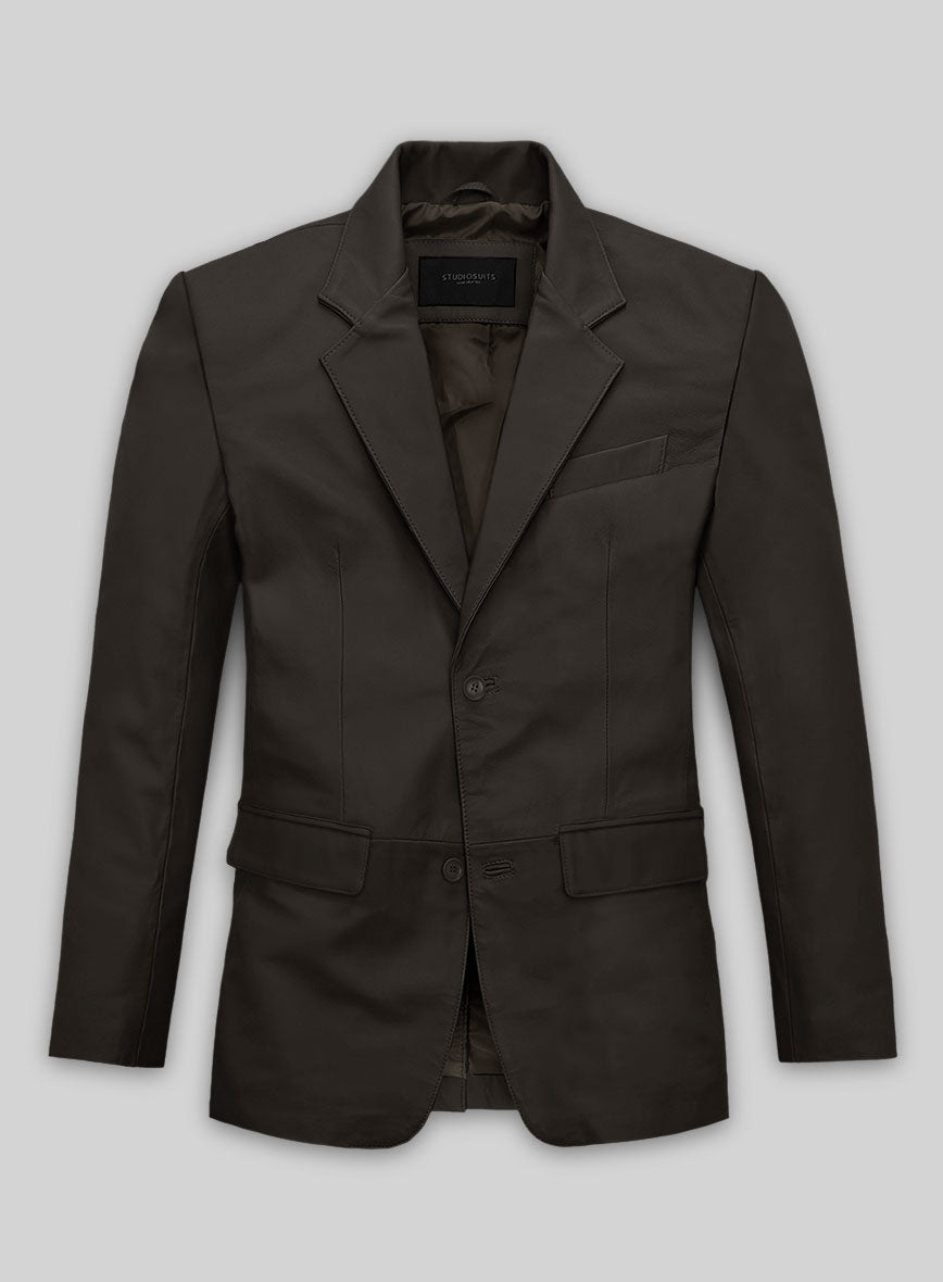Soft Louis Brown Leather Blazer - StudioSuits