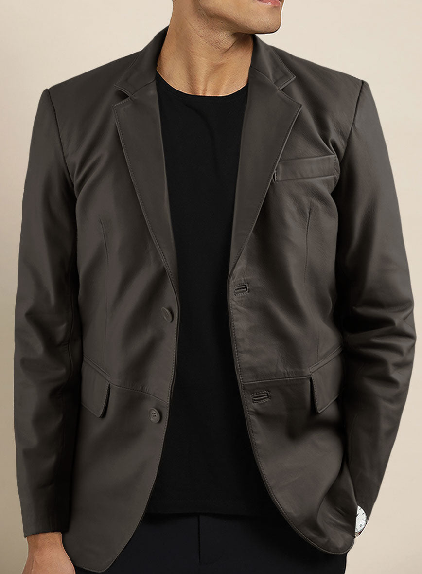 Soft Louis Brown Leather Blazer - StudioSuits