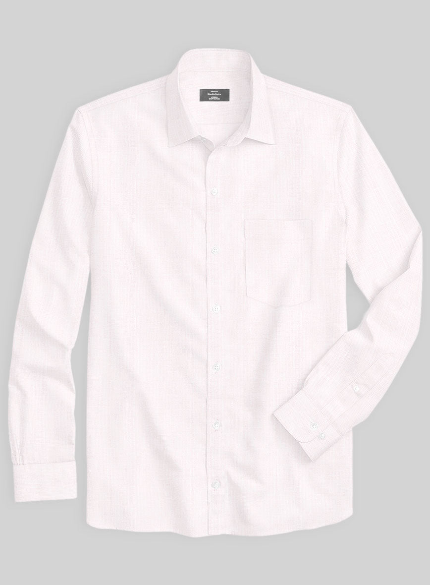 Soft Pink Herringbone Cotton Shirt - StudioSuits