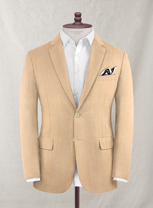 Soho Light Brown Wool Linen Jacket - StudioSuits