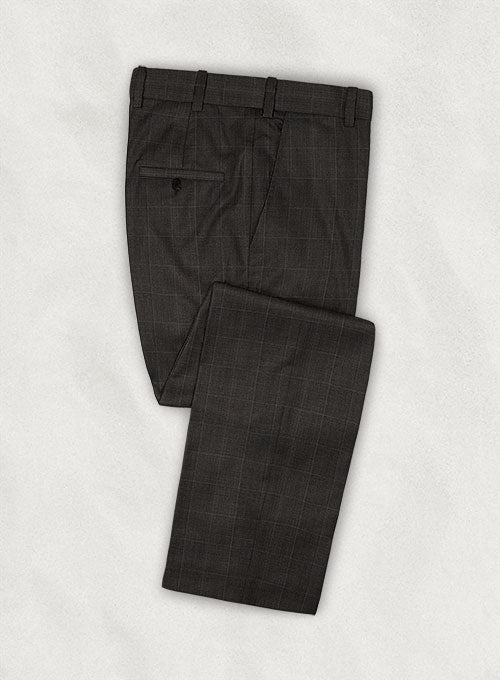 Sokrati Brunt Brown Pure Wool Pants - StudioSuits