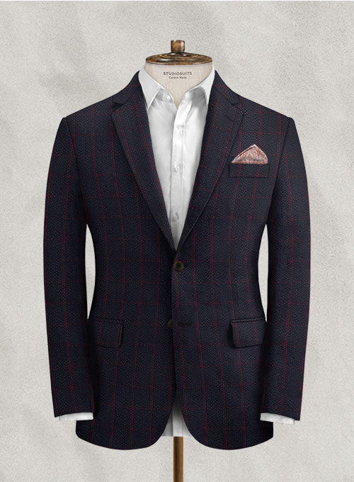 Solbiati Dark Blue Checks Seersucker Suit - StudioSuits