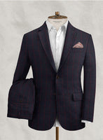 Solbiati Dark Blue Checks Seersucker Suit - StudioSuits