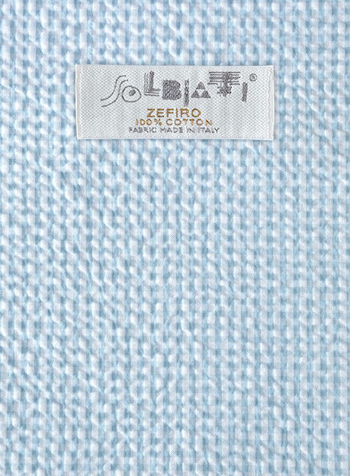 Solbiati Gingham Light Blue Seersucker Jacket - StudioSuits