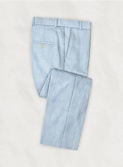 Solbiati Gingham Light Blue Seersucker Pants - StudioSuits