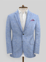 Solbiati Artic Blue Linen Jacket - StudioSuits