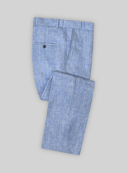 Solbiati Artic Blue Linen Pants - StudioSuits