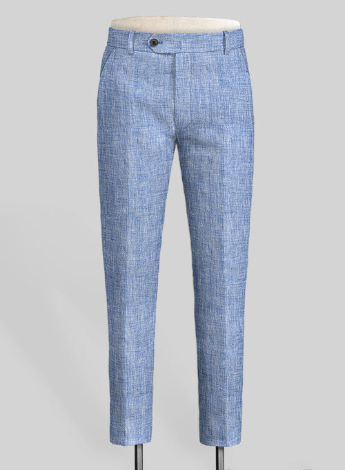 Solbiati Artic Blue Linen Pants - StudioSuits