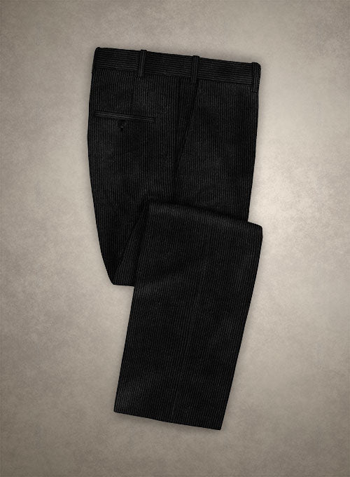Solbiati Black Corduroy Pants - StudioSuits