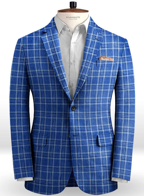 Solbiati Blue Square Linen Suit - StudioSuits