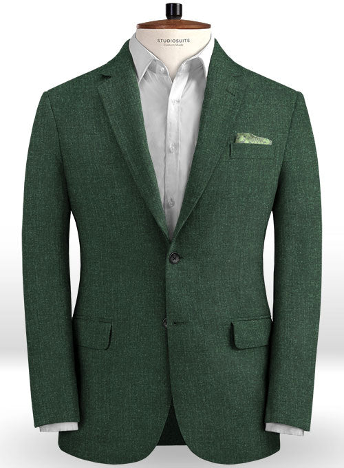 Solbiati Bottle Green Linen  Jacket - StudioSuits