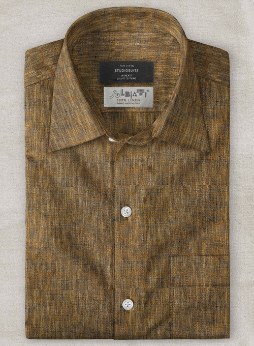 Solbiati Brown Linen Shirt