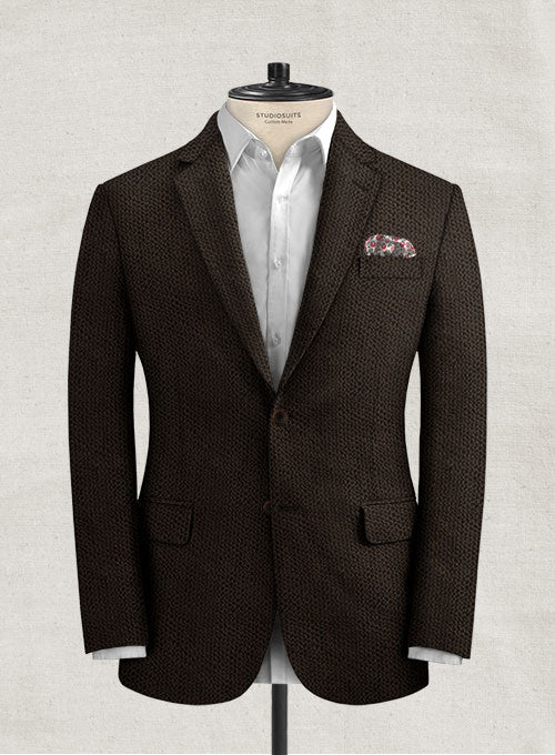 Solbiati Dark Brown Seersucker Jacket - StudioSuits