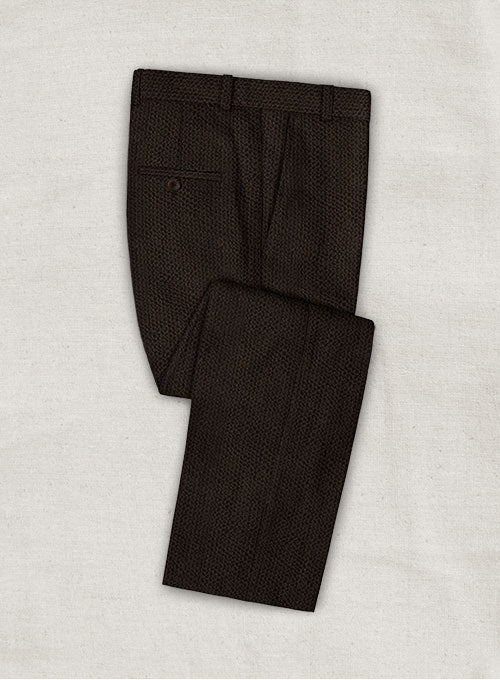 Solbiati Dark Brown Seersucker Pants - StudioSuits