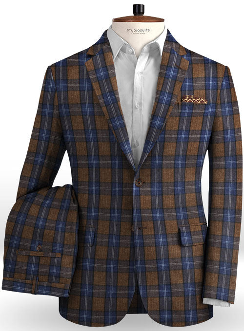 Solbiati Brown Glen Linen Suit - StudioSuits