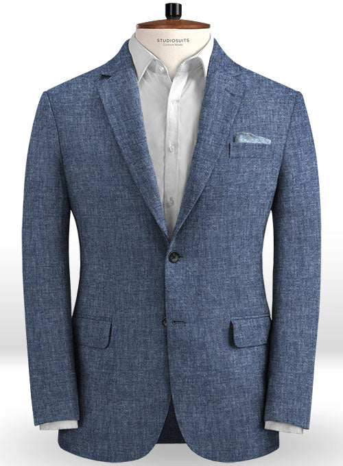 Solbiati Cadel Blue Linen Jacket - StudioSuits