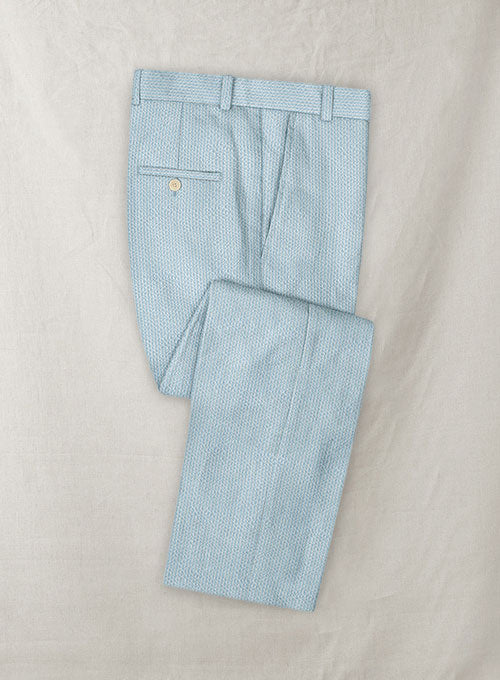 Solbiati Sky Blue Seersucker Pants - StudioSuits