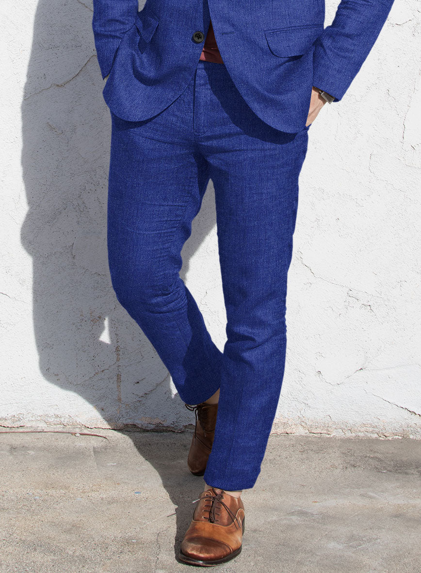 Solbiati Cobalt Blue Linen Pants – StudioSuits