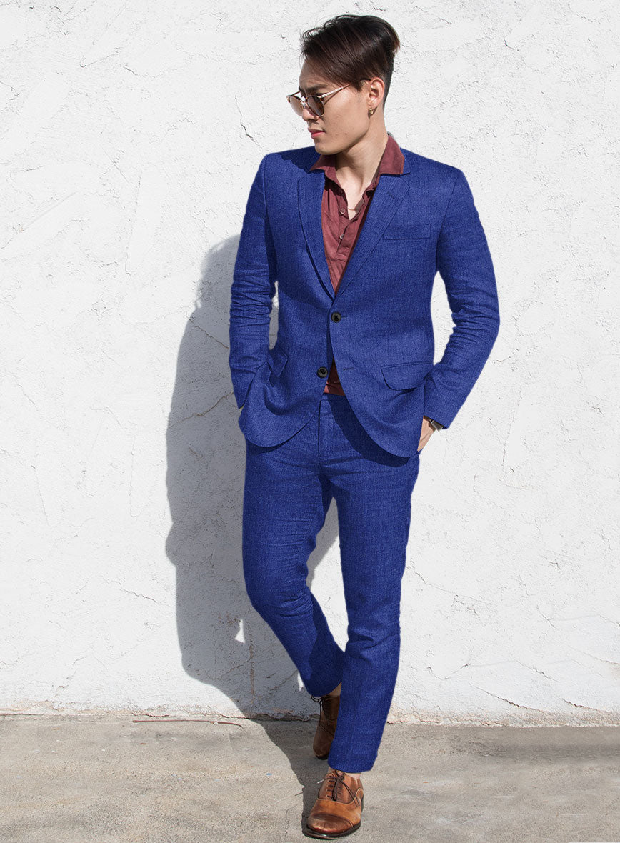 Solbiati Cobalt Blue Linen Suit - StudioSuits