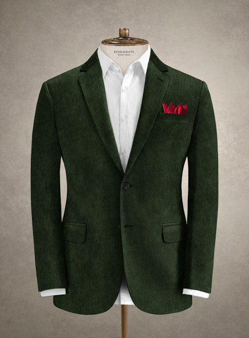Solbiati Cocktail Green Corduroy Suit - StudioSuits