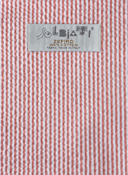 Solbiati Coral Red Seersucker Jacket - StudioSuits
