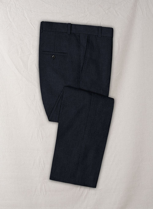 Solbiati Dark Blue Linen Pants - StudioSuits