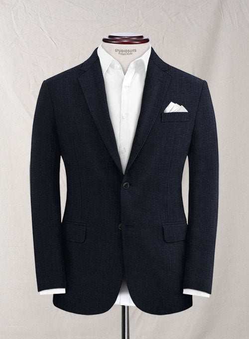Solbiati Dark Blue Linen Suit - StudioSuits